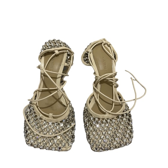 BOTTEGA VENETA Sparkle Stretch Lace-Up Sandal - Picture 3 of 9